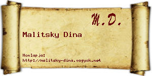 Malitsky Dina névjegykártya